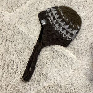 The North Face Denali Thermal Beanie Brown Green Knit Hat wool